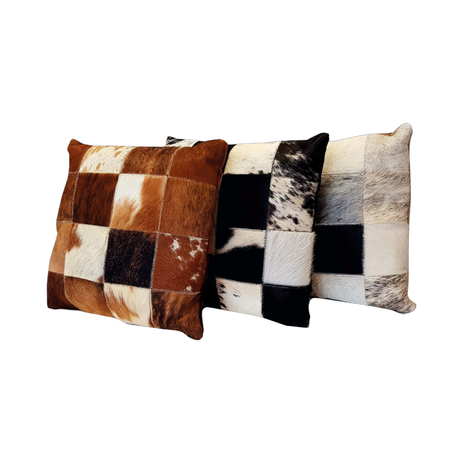 Dekokissen Kuhfell patchwork